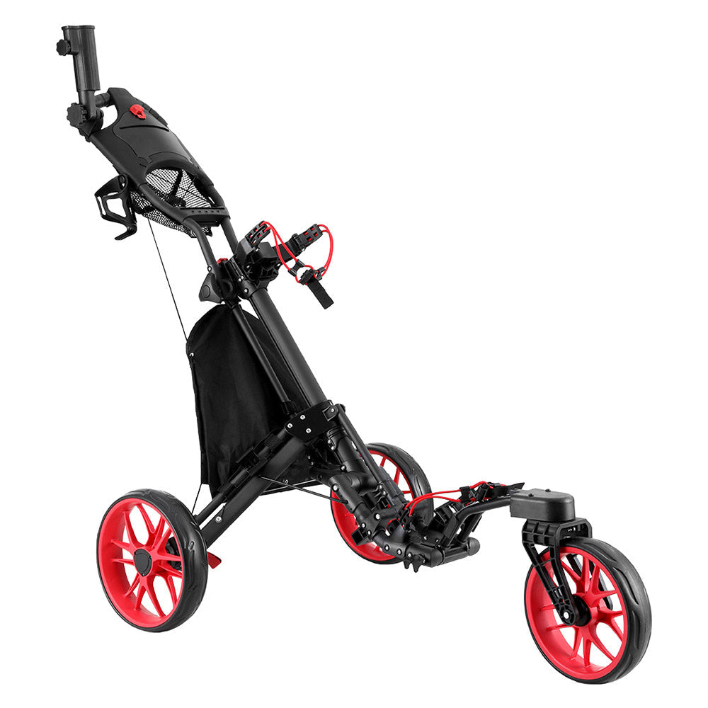 NNEDSZ Golf Buggy Foldable Trolley Golf Cart Swivel Wheel Umbrella Bottle Stand