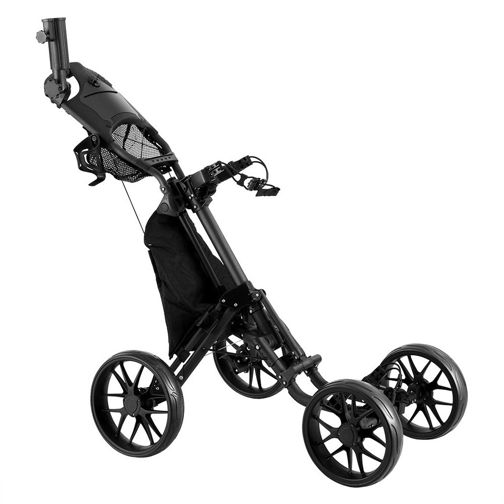 NNEDSZ Golf Buggy Foldable Trolley Golf Cart Wheels Umbrella Bottle Holder