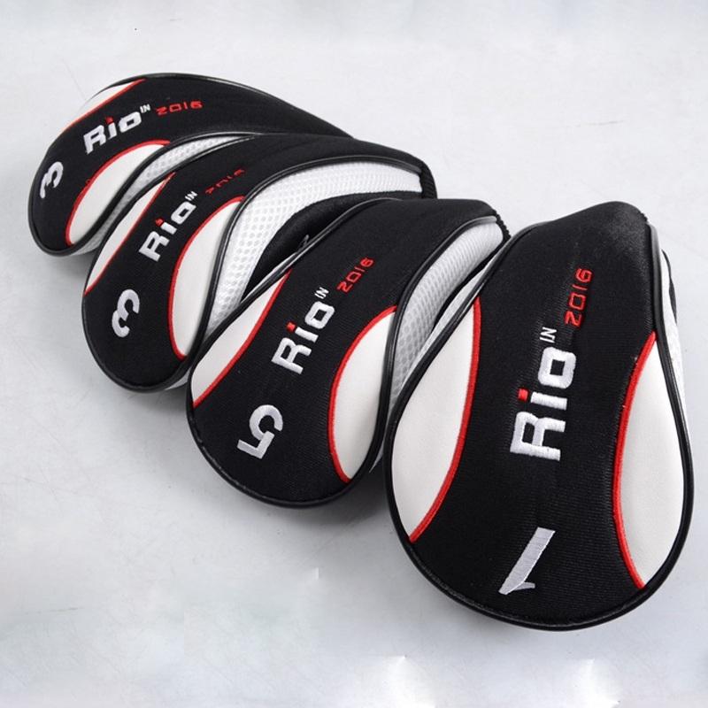 NNEIDS Black Red Wood Golf Head Cover Pusher Set - Wood Rod